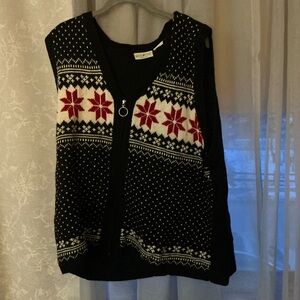 Vintage White Stag Winter Sweater Vest 
Fits up to a 1X